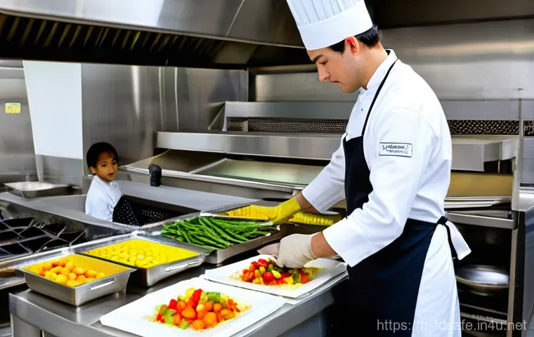 식품위생사 해외 사례 분석 - **Prompt: European Culinary Excellence and Hygiene Standards**
    A brightly lit, spacious professi...