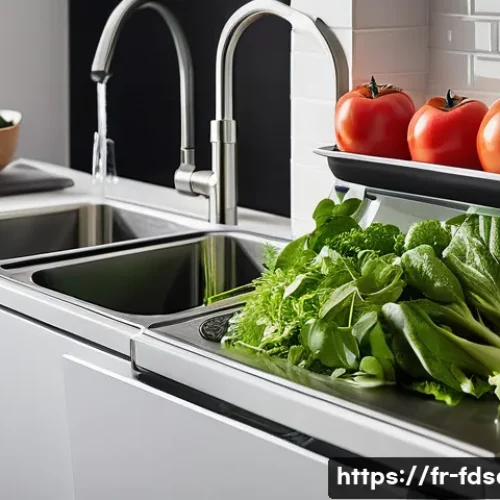 Home 29 식품위생사 경력 10년차의 조언 - **A meticulously organized, brightly lit modern kitchen. In the foreground, a person with clean hand...