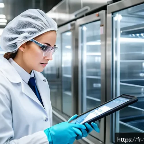 식품위생사 자격증 취득 후 해야 할 일 - A professional food safety auditor wearing a clean white lab coat and protective gloves, inspecting ...