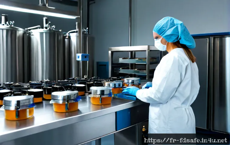 식품위생사와 의약품 제조업의 연관성 - Photorealistic French pharmaceutical manufacturing cleanroom, a food hygiene specialist in full prot...